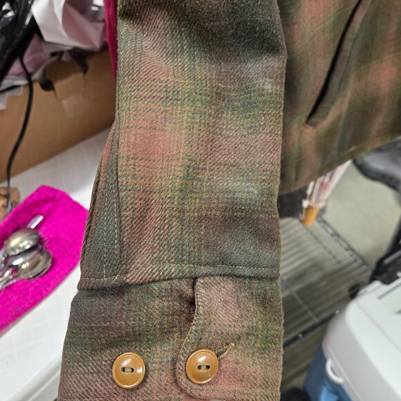 Woolrich Vintage Plaid Camping Hunting Wool Full Zip Up Jacket - Picture 5 of 16